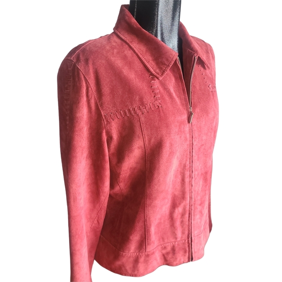 Scotts Suede Red Washable Suede Jacket XL - Picture 3 of 7